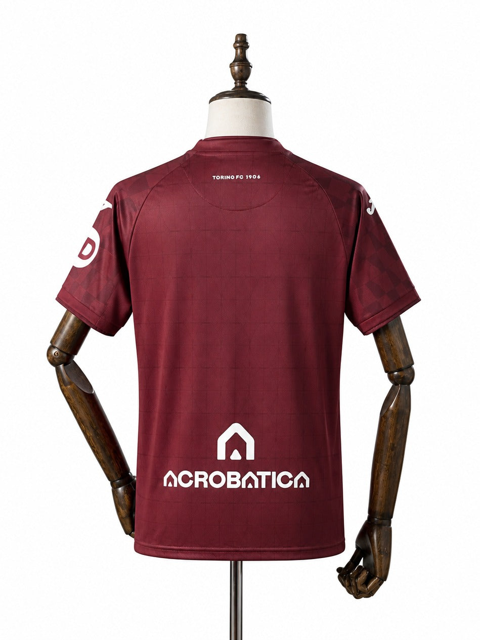 Camisa Torino - 1º Uniforme Torcedor 2024/25 verso manequim fundo branco