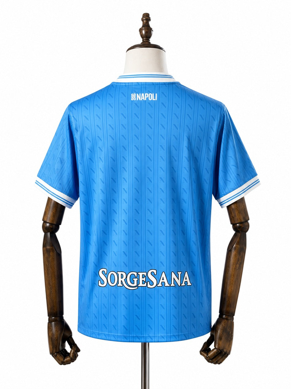 Camisa Napoli - 1º Uniforme Torcedor 2025/26 verso manequim fundo branco