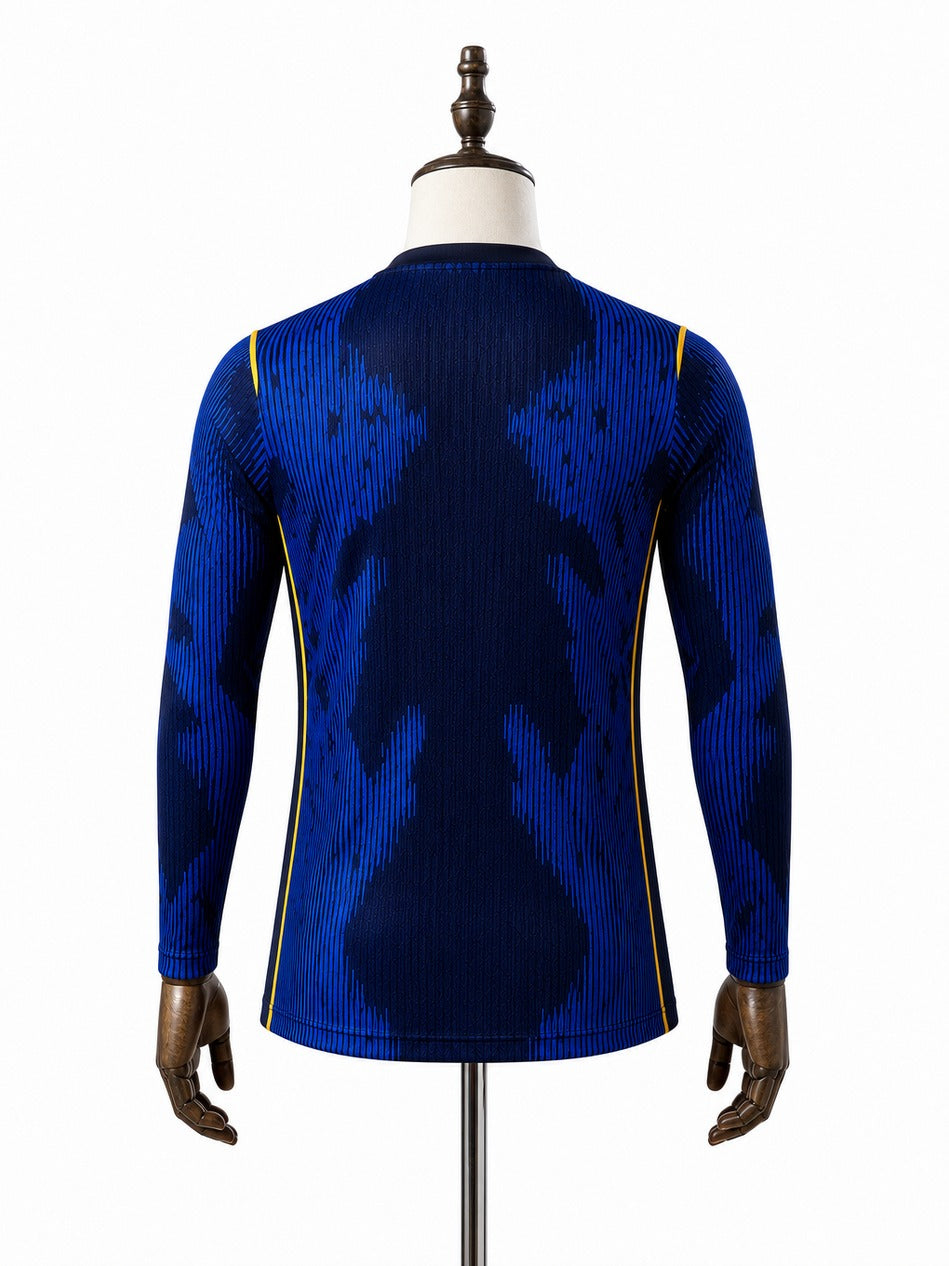 Brazil National Team Blue Long Sleeve Jersey 2026 verso manequim fundo branco
