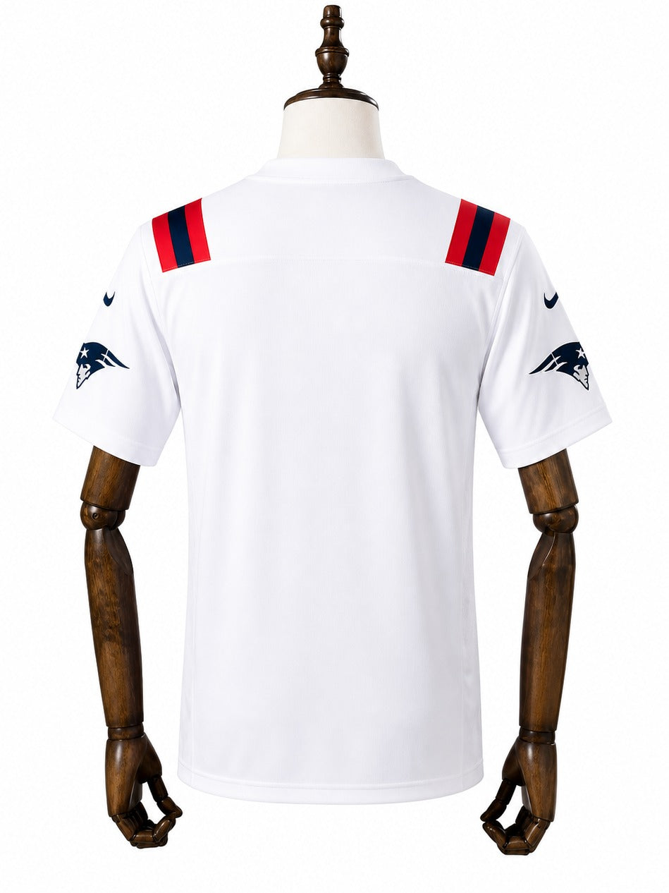 Camisa New England Patriots Away (Visitante) NFL verso manequim fundo branco