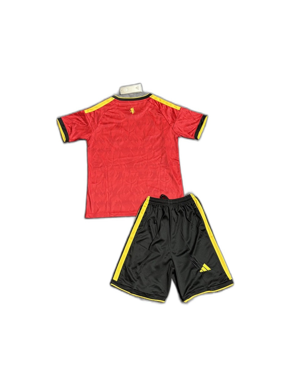 Camisa 2026 Belgium Home Infantil verso fundo branco
