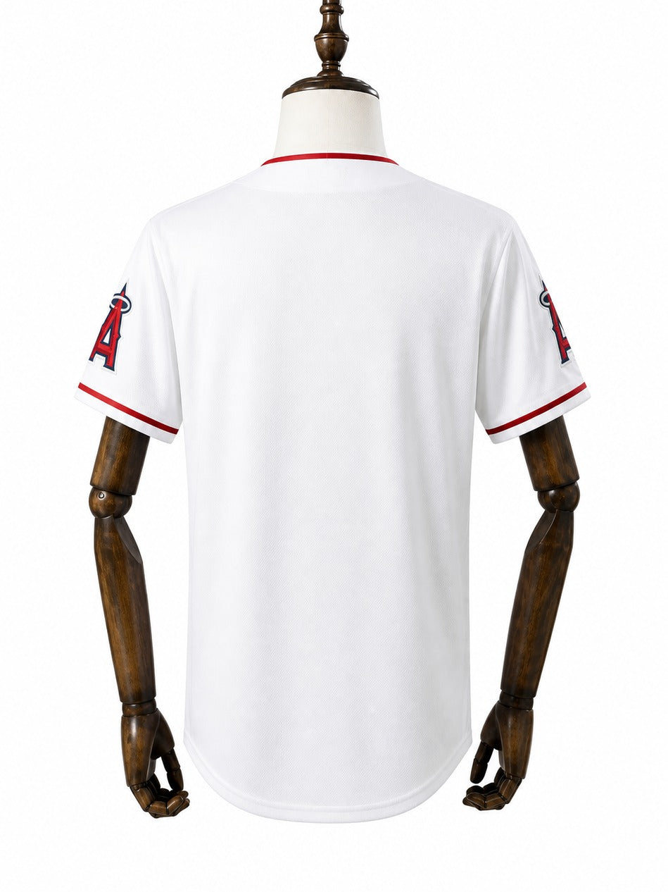 Los Angeles Angels MLB – Camisa Oficial Primeira (Home) verso manequim fundo branco