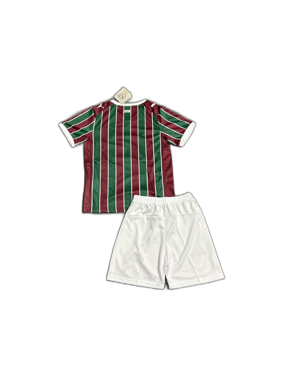 Camisa 2026-27 Fluminense Home Infantil verso fundo branco