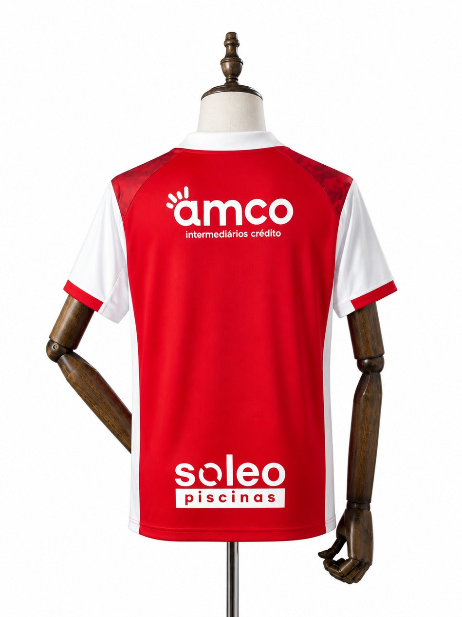 Camisa Braga - 1º Uniforme Torcedor 2025/26 verso manequim fundo branco