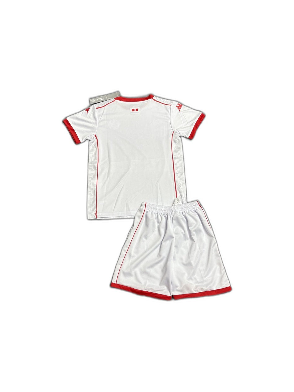 Camisa 2026Tunisia away Infantil verso fundo branco