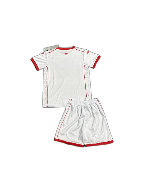 Camisa 2026Tunisia away Infantil verso fundo branco