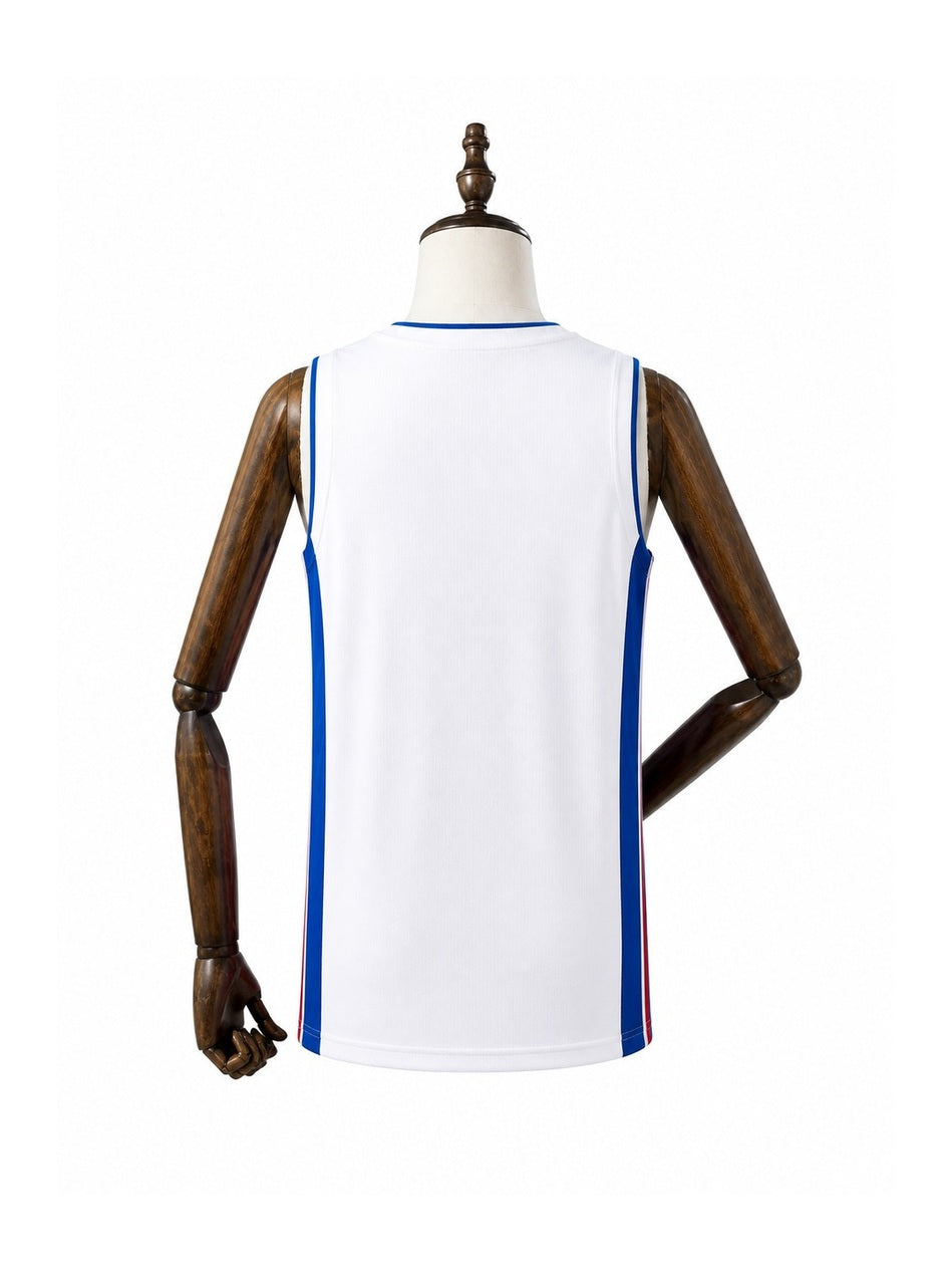 Camiseta NBA Detroit Pistons - 1ª Camisa (Home) verso manequim fundo branco padronizada