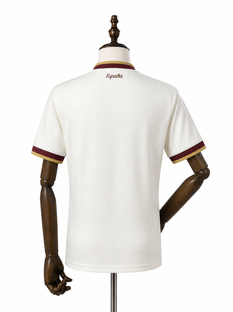 Camisa Seleção Espanha - 2º Uniforme Torcedor 2026 verso manequim fundo branco