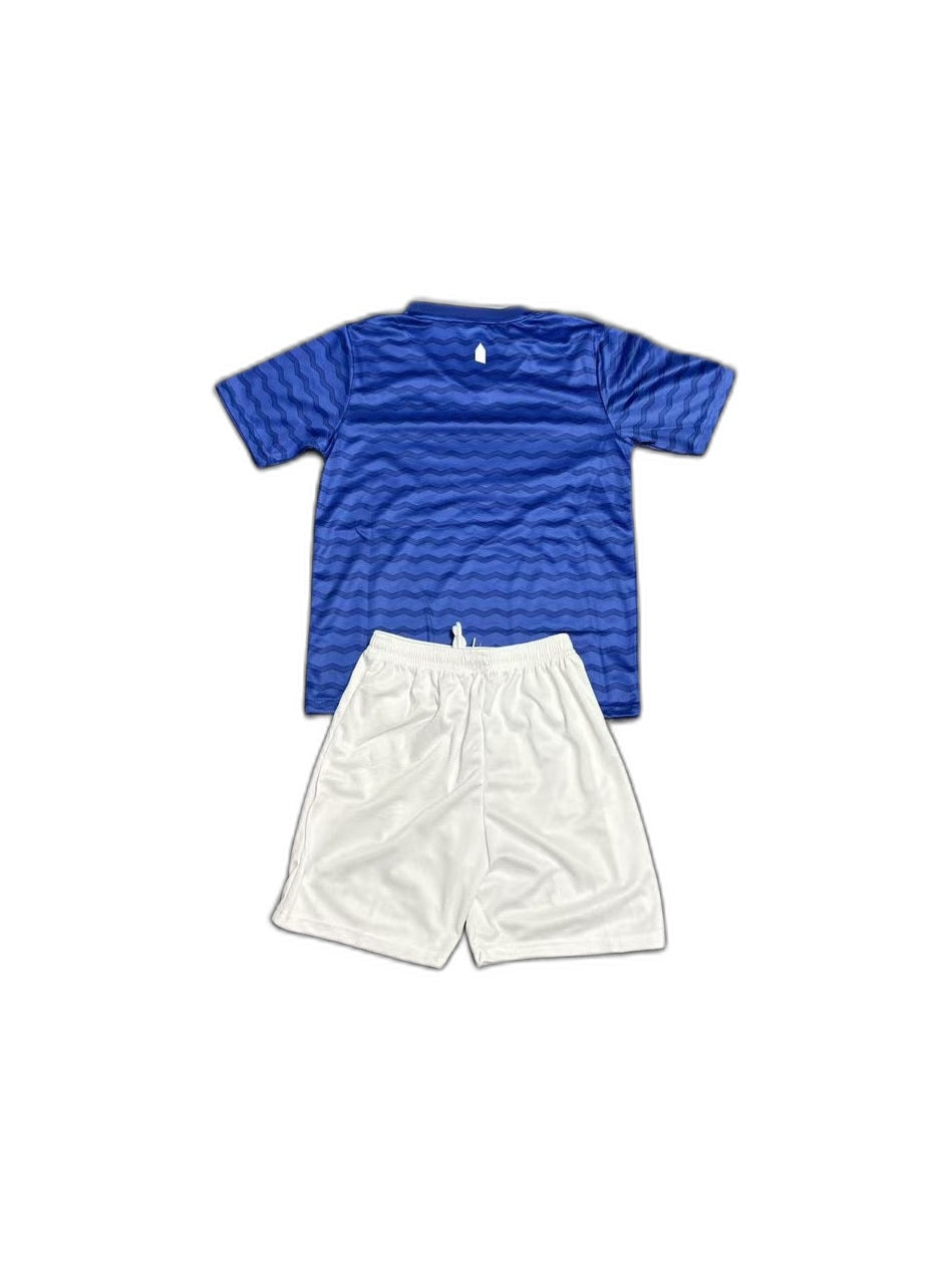 Camisa 2025-26 Everton Home Infantil verso fundo branco