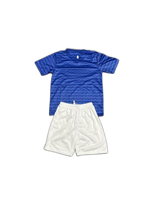 Camisa 2025-26 Everton Home Infantil verso fundo branco