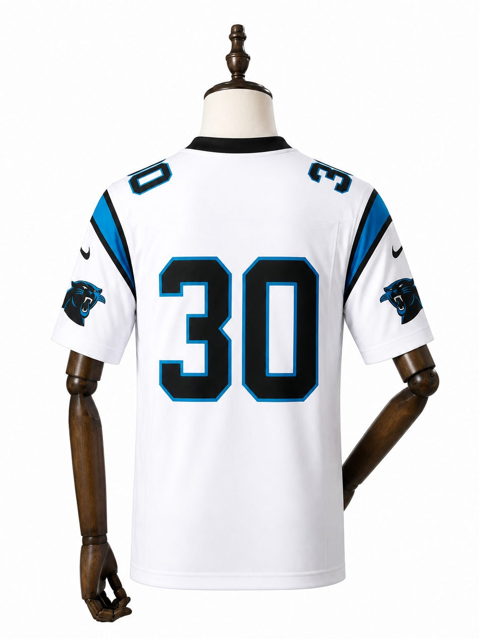 Camisa Carolina Panthers Away (Visitante) NFL verso manequim fundo branco