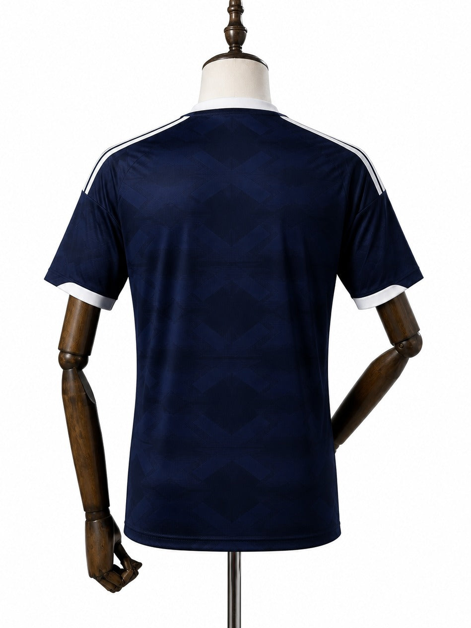 Camisa Seleção Escócia 1 uniforme 2026 verso manequim fundo branco