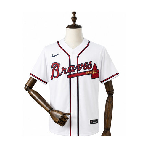 Atlanta Braves MLB – Camisa Oficial Primeira (Home) verso manequim fundo branco
