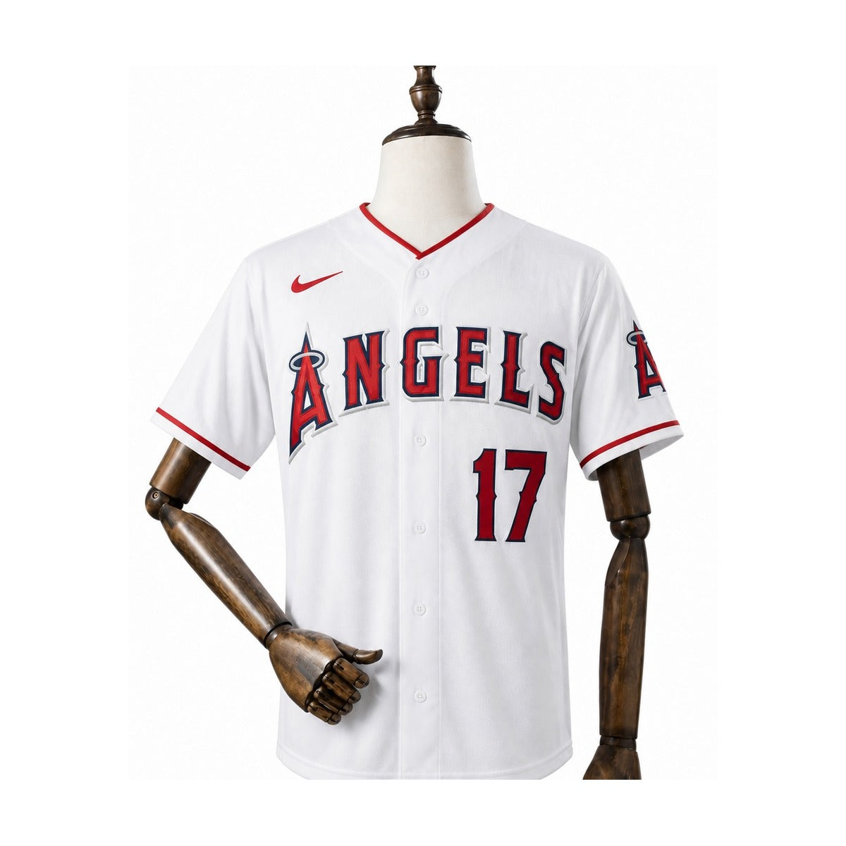 Los Angeles Angels MLB – Camisa Oficial Primeira (Home) verso manequim fundo branco