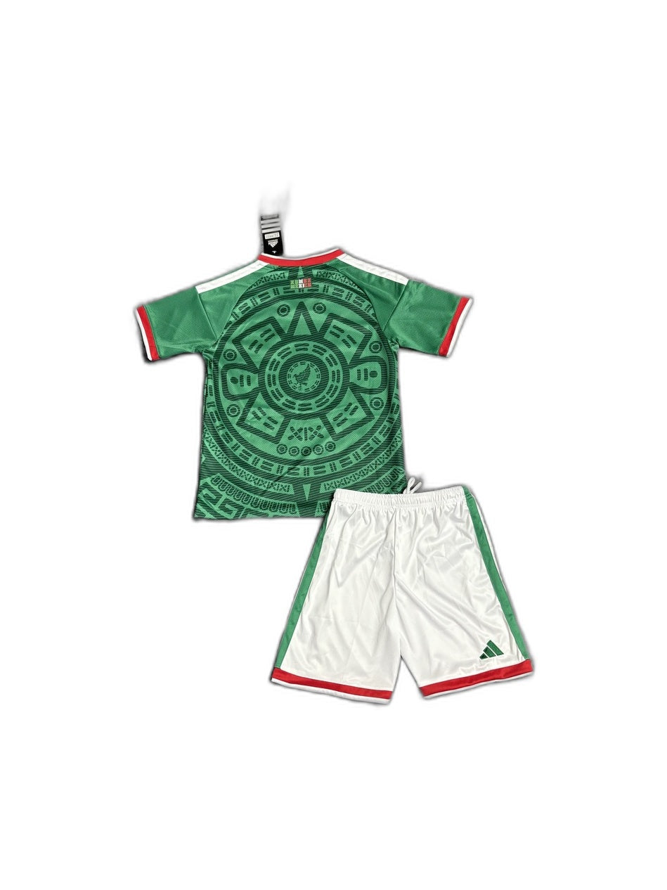 Camisa 2026 Mexico Home Infantil verso fundo branco