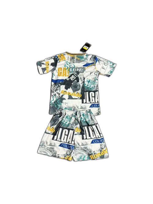 Camisa 2025-26 Barcelona Infantil verso fundo branco