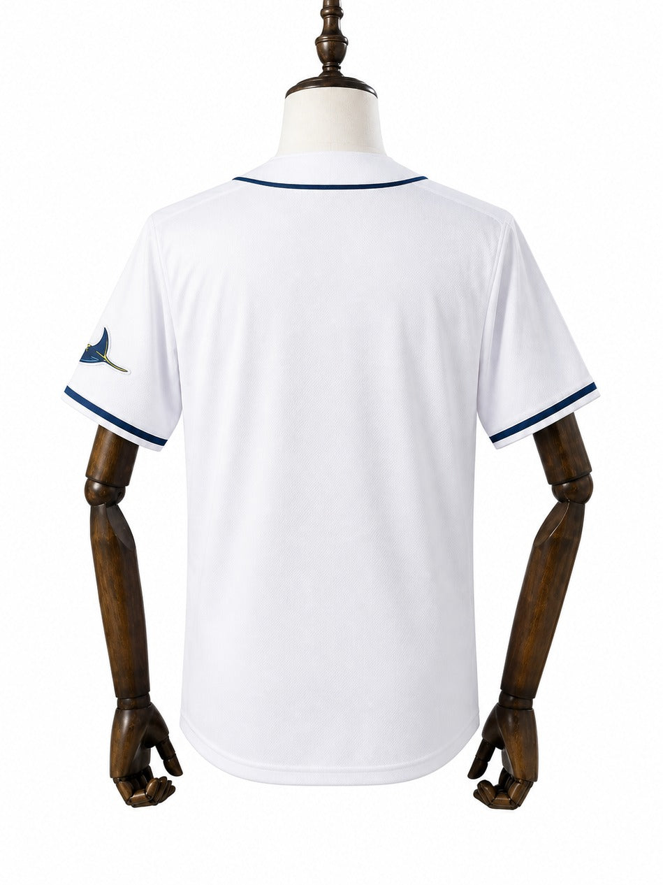 Tampa Bay Rays MLB – Camisa Oficial Primeira (Home) verso manequim fundo branco
