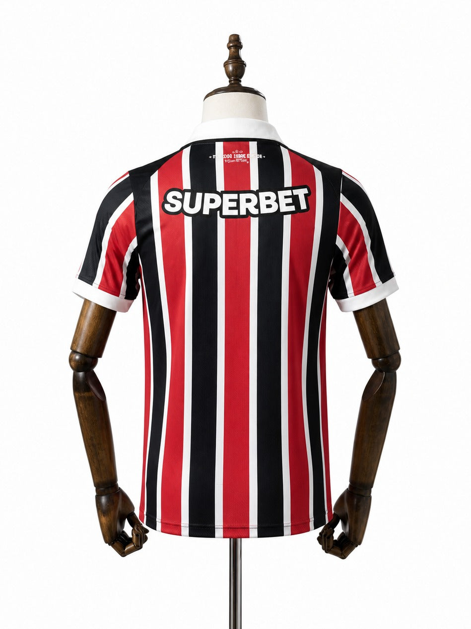 São Paulo 2026/27 Away Player Version Jersey back wood mannequin white background
