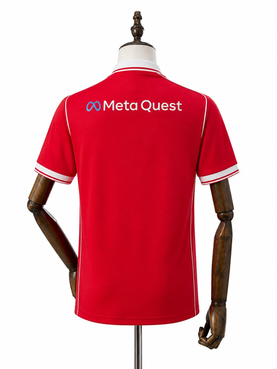 Camisa Wrexham AFC - 1º Uniforme Torcedor 2025/2026 verso manequim fundo branco