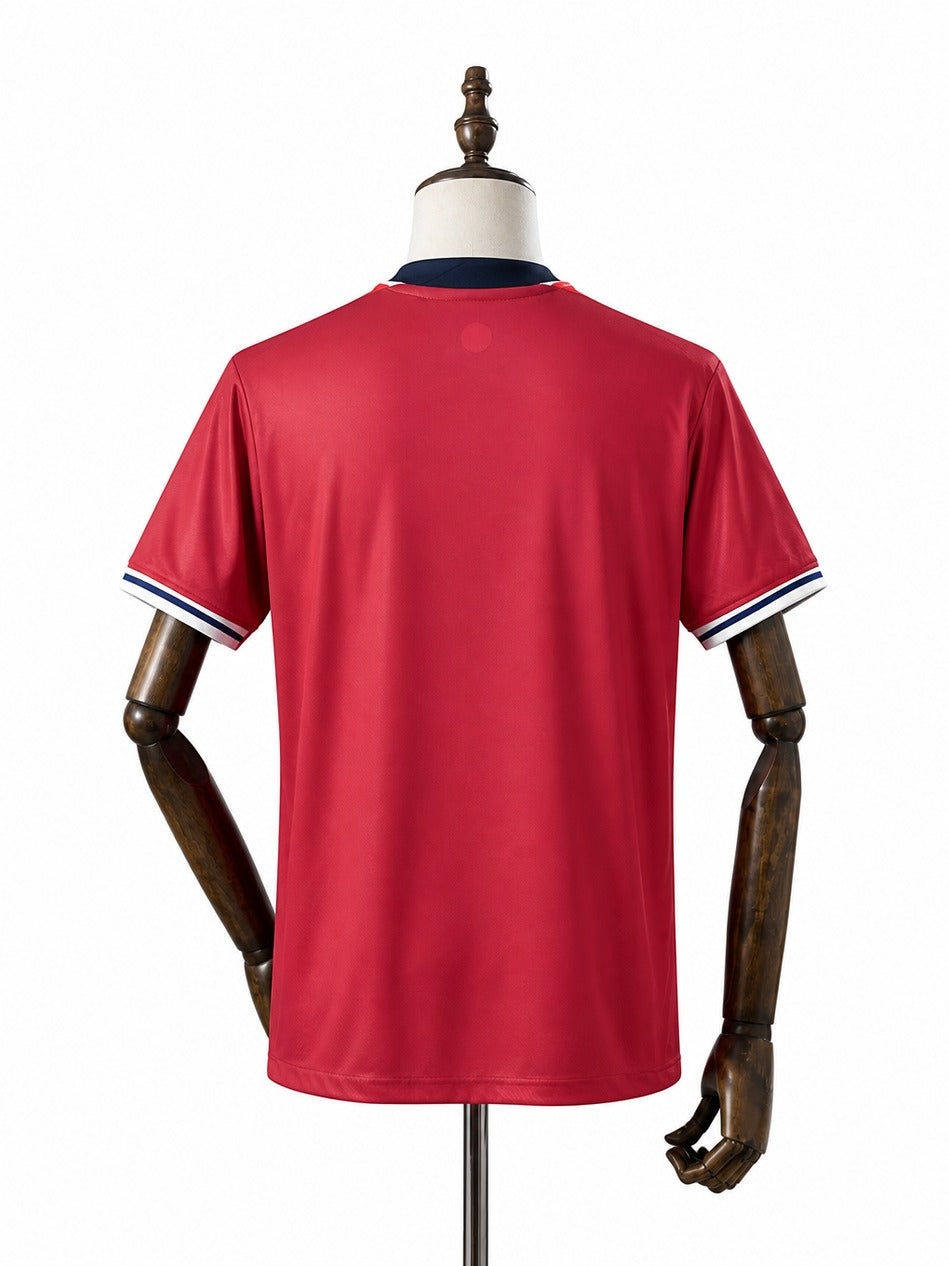 Camisa Seleção Noruega 1 uniforme 2026 verso manequim fundo branco