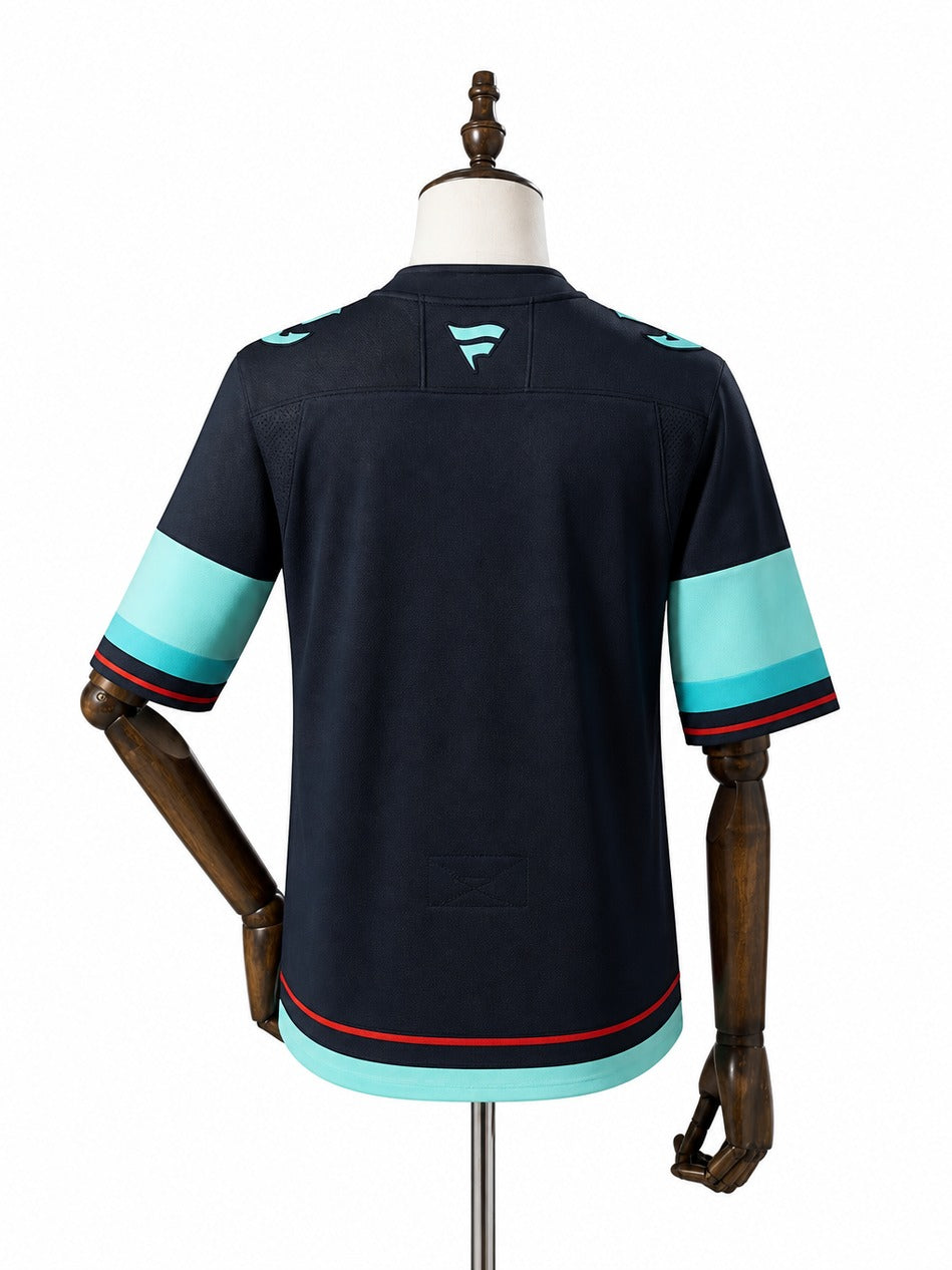 Seattle Kraken NHL Jersey – Home & Away verso real web manequim fundo branco
