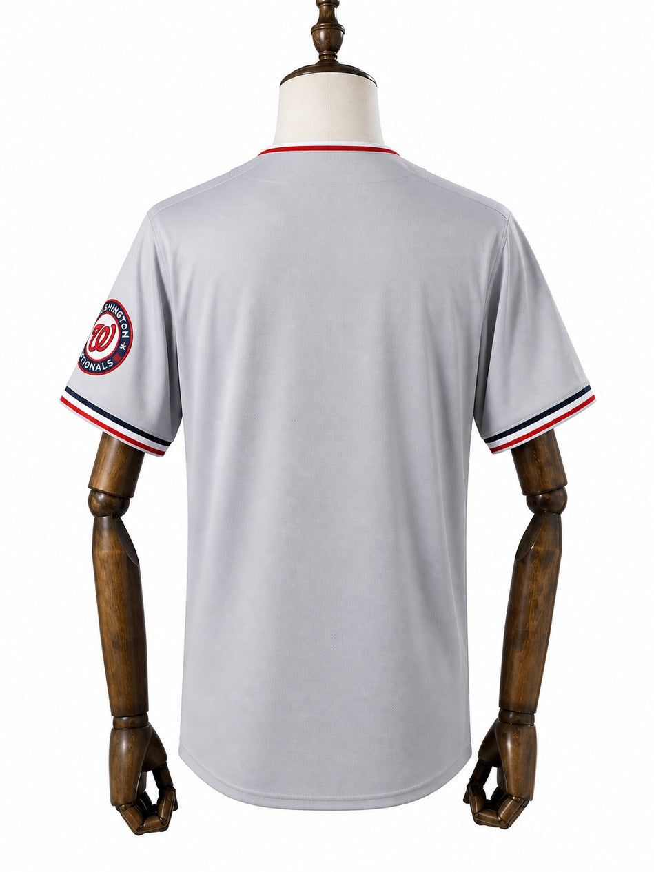 Washington Nationals MLB – Camisa Oficial Segunda (Away) verso manequim fundo branco