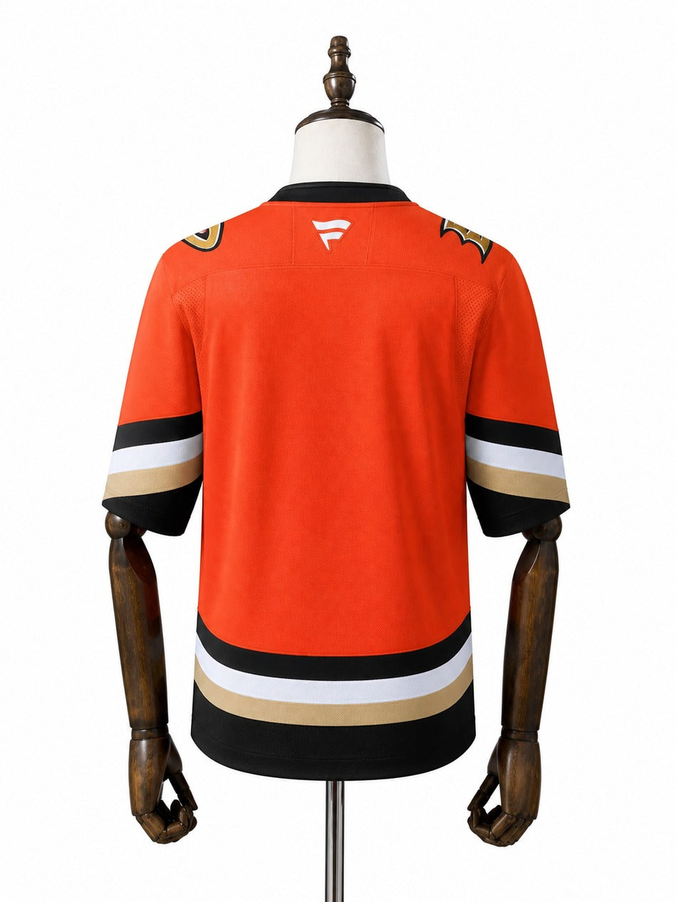 Anaheim Ducks NHL Jersey – Home & Away verso real web manequim fundo branco
