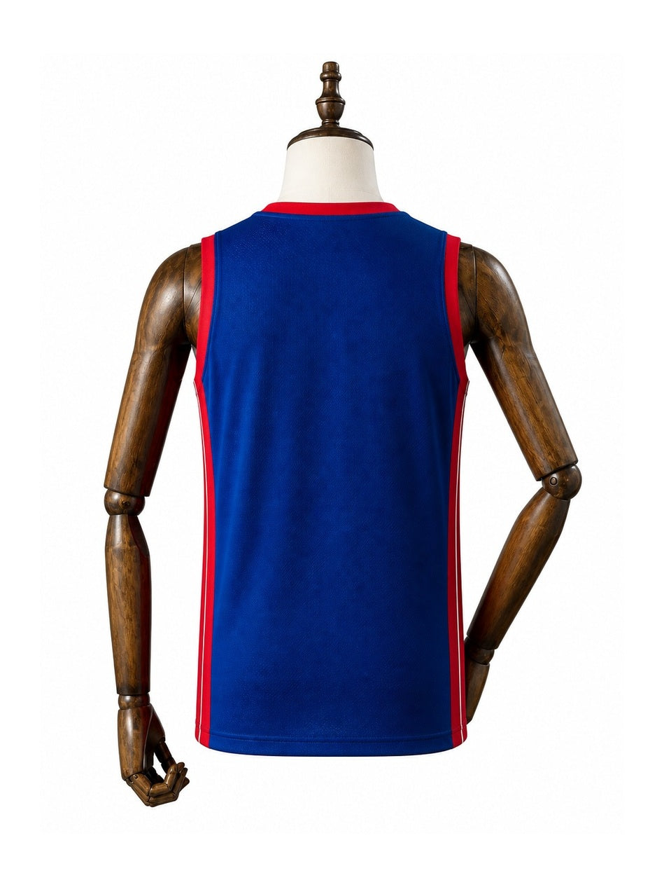 Camiseta NBA Detroit Pistons - 2ª Camisa (Away) verso manequim fundo branco padronizada
