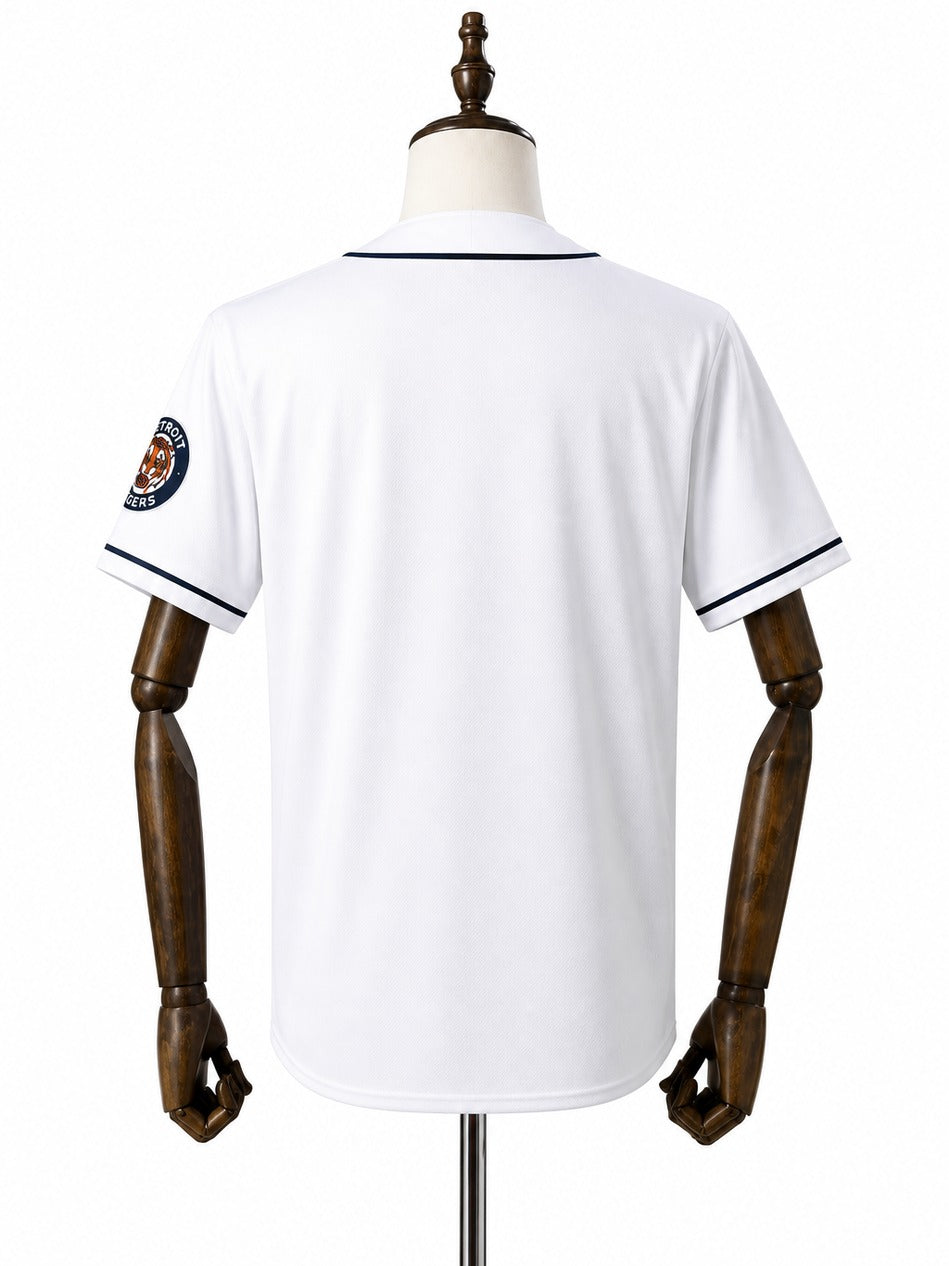 Detroit Tigers MLB – Camisa Oficial Primeira (Home) verso manequim fundo branco