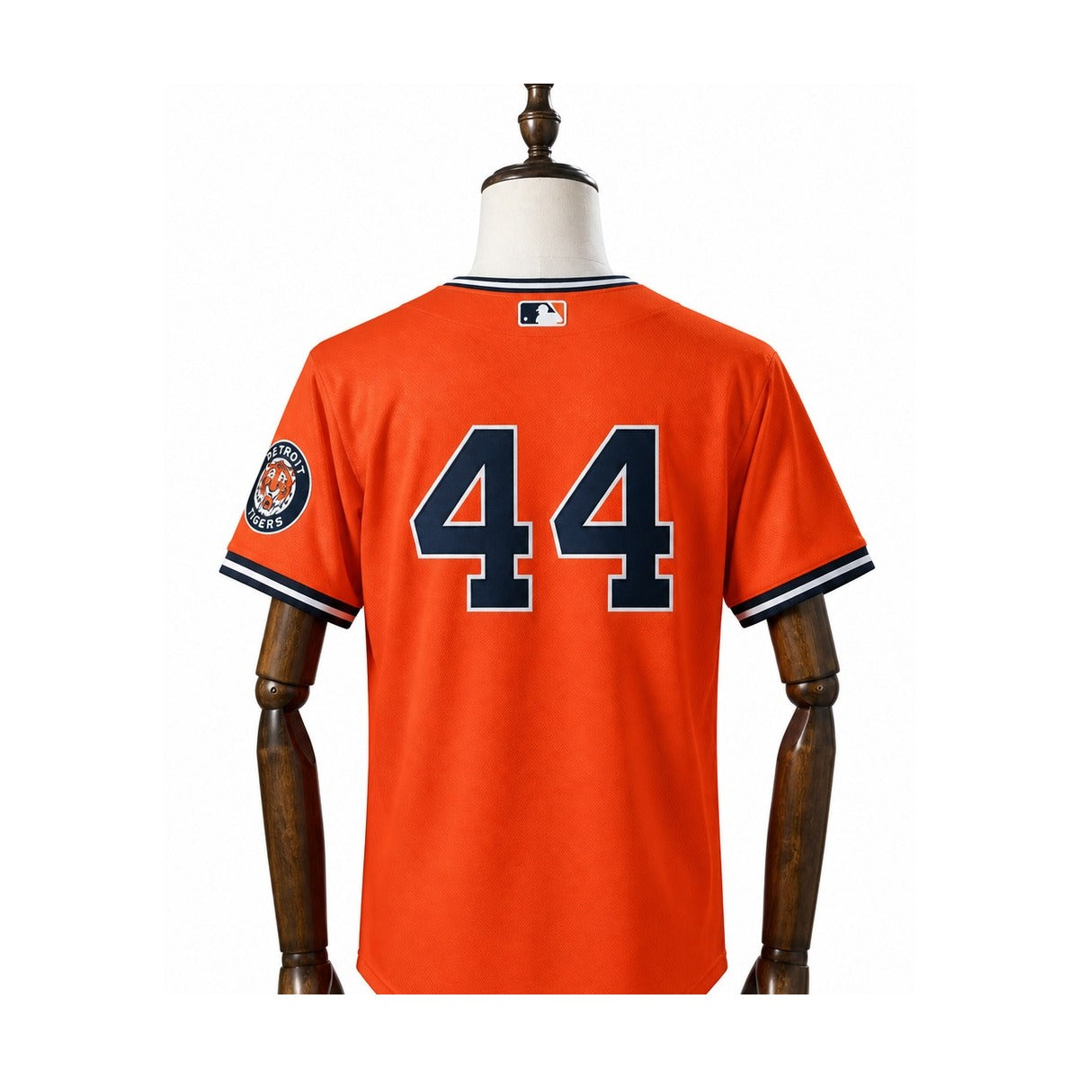 Detroit Tigers MLB – Camisa Oficial Segunda (Away) verso manequim fundo branco