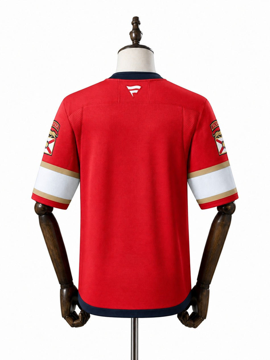 Florida Panthers NHL Jersey – Home & Away verso real web manequim fundo branco