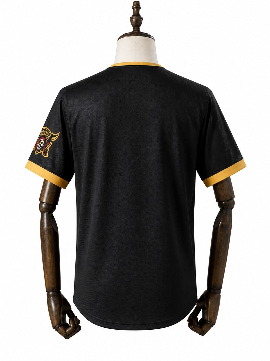 Pittsburgh Pirates MLB – Camisa Oficial Segunda (Away) verso manequim fundo branco