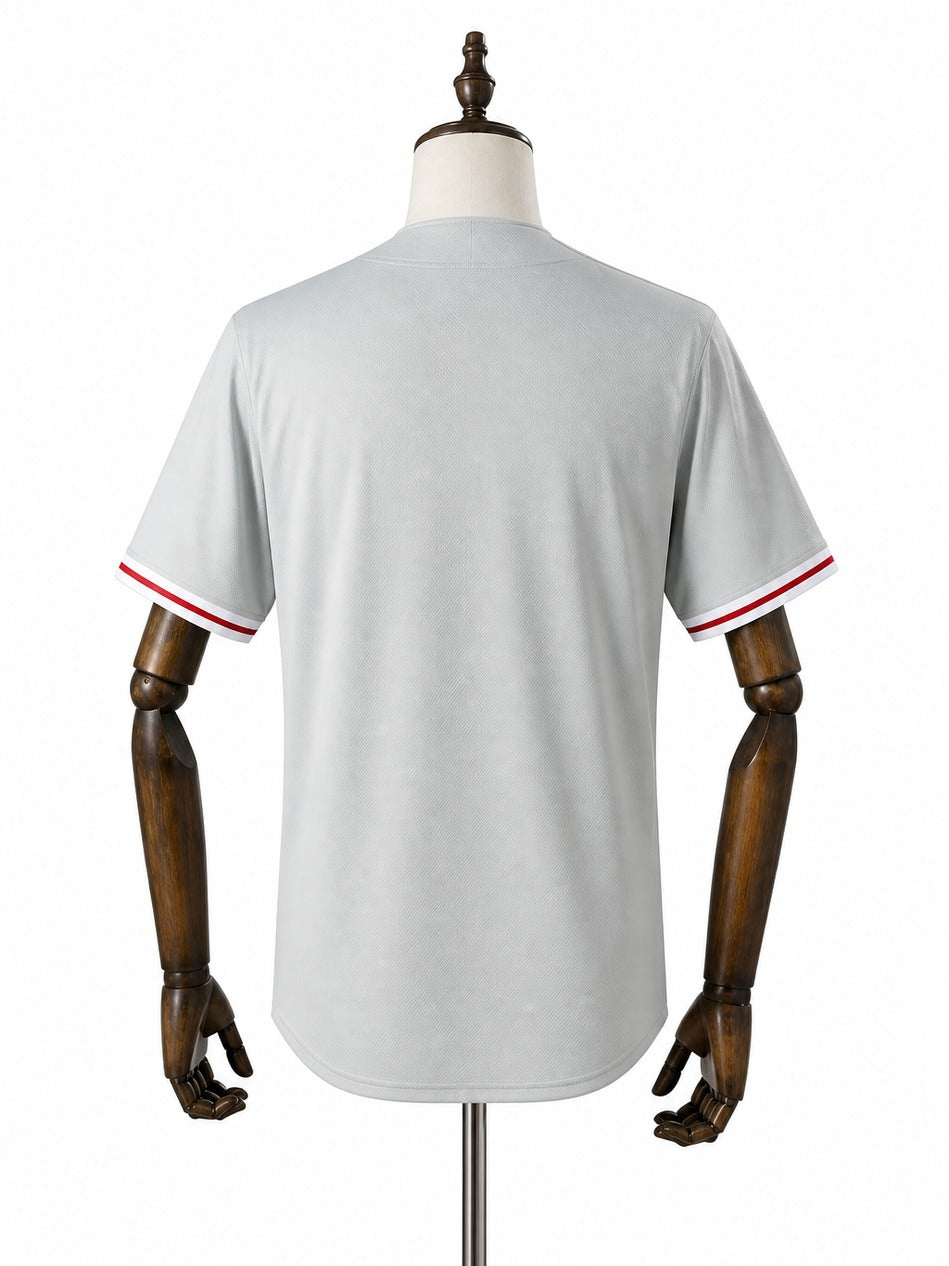 Philadelphia Phillies MLB – Camisa Oficial Segunda (Away) verso manequim fundo branco