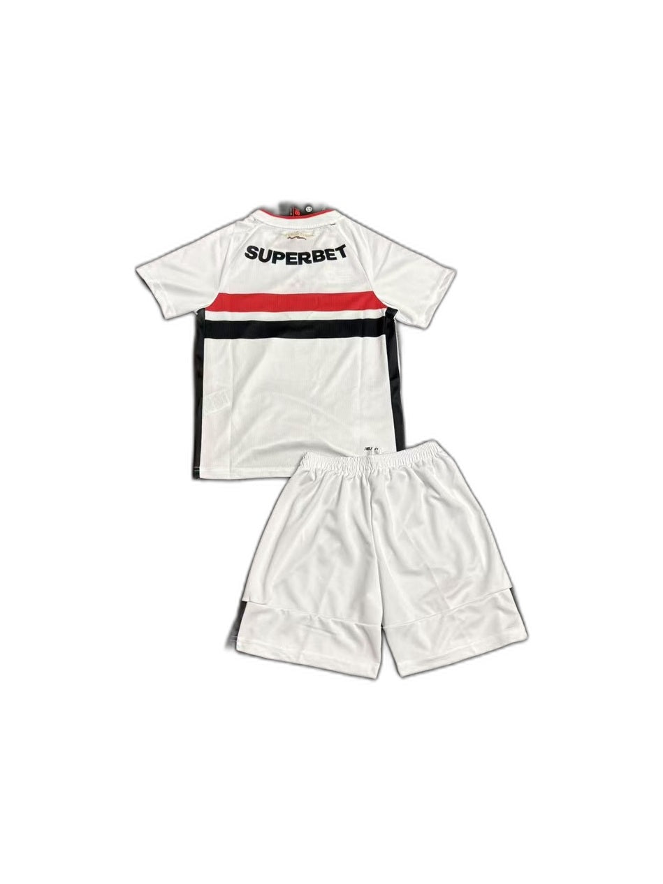 Camisa 2026-27 São Paulo Home Infantil verso fundo branco