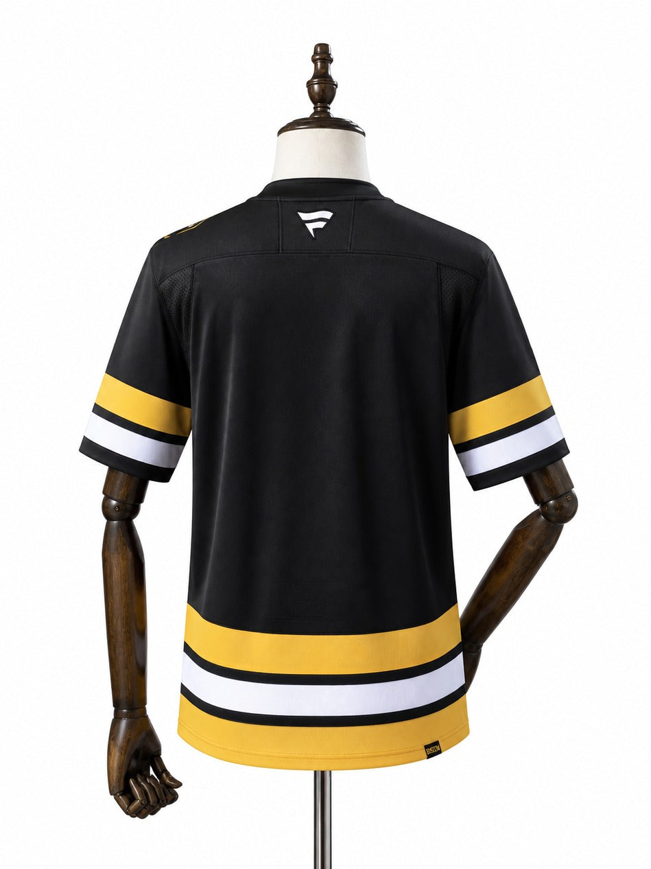 Boston Bruins NHL Jersey – Home & Away verso real web manequim fundo branco