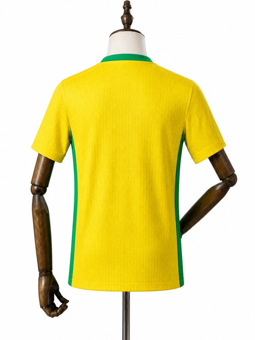 Camisa Seleção Brasileira Amarela Manga Longa 2022 verso manequim fundo branco