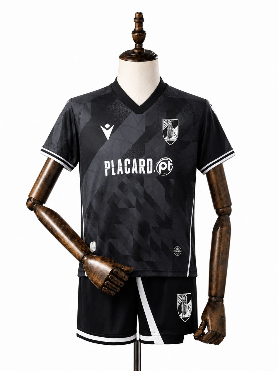 Vitória 25/26 Vitoria SC Away Kids Kit front wood mannequin white background
