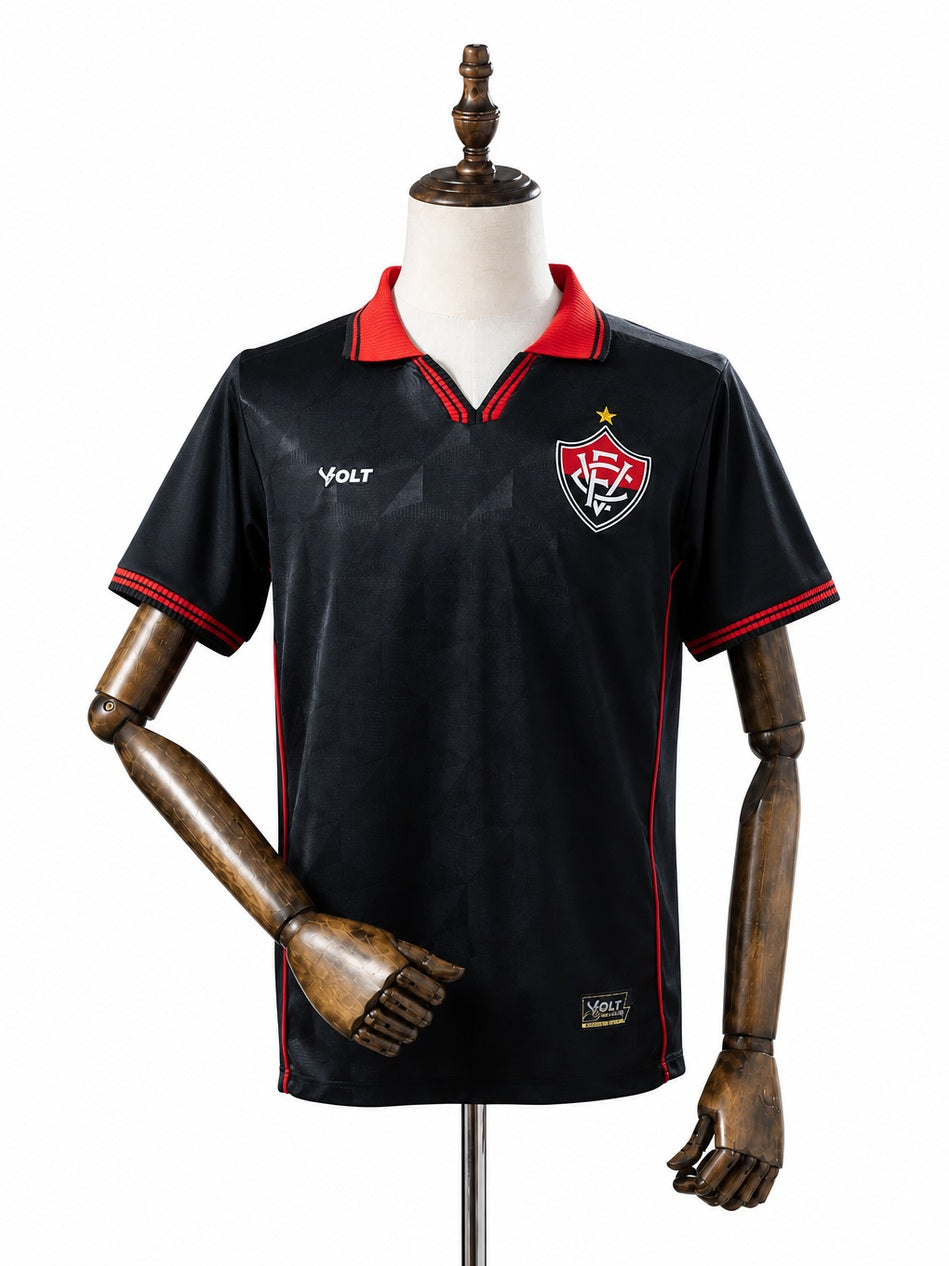 Vitória 25/26 Vitoria Third Away black Jersey front wood mannequin white background